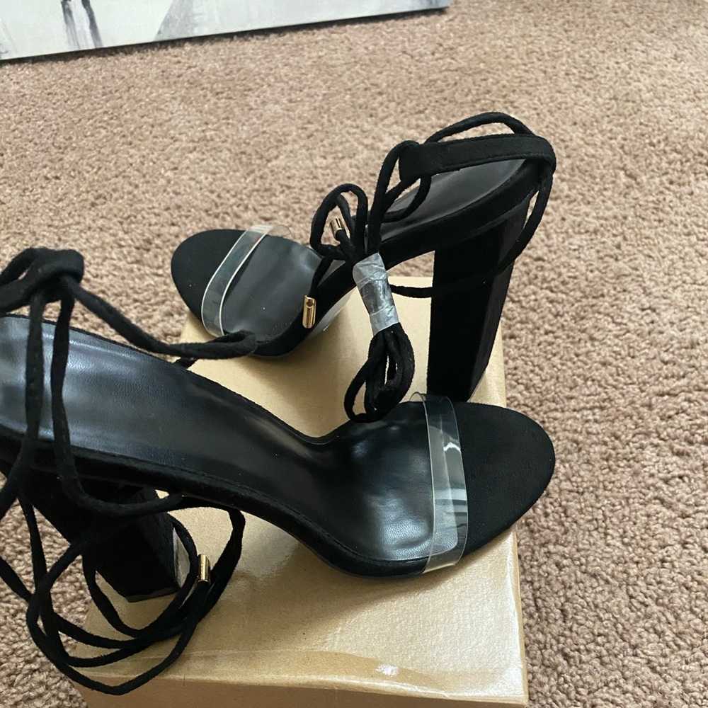Black/Clear Scrappy Heels